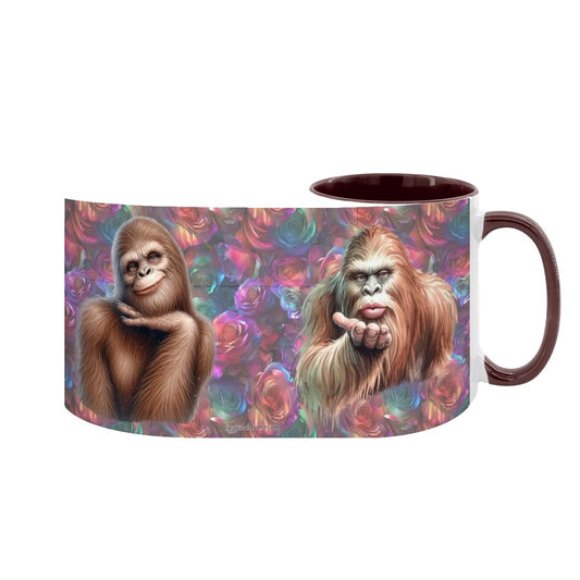 Bigfoot / Sasquatch Love, Large 15 Ounce Colorful Mugs – Made In USA