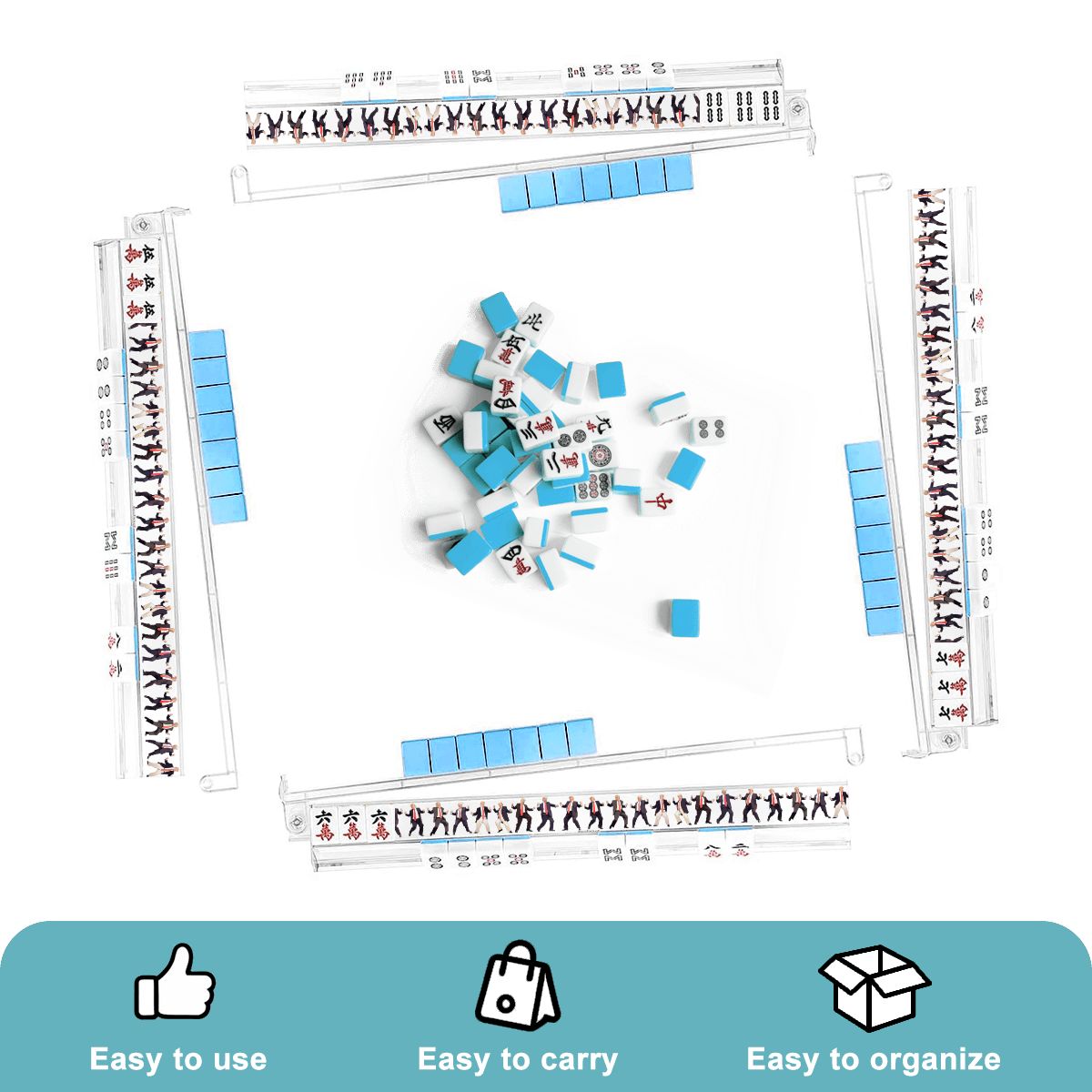 Donald Trump Dancing Design, 4 Artistic Mahjong Tile Pusher Racks