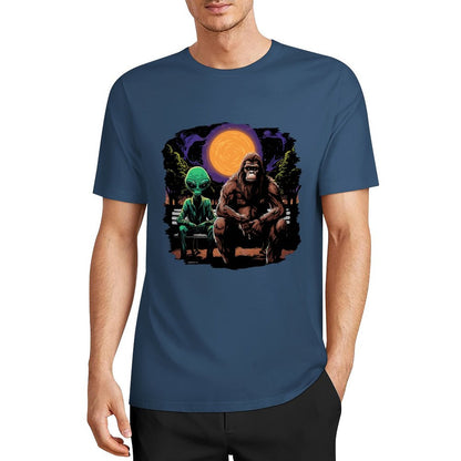 Bigfoot - Sasquatch & Alien Short Sleeve Cotton T-Shirt