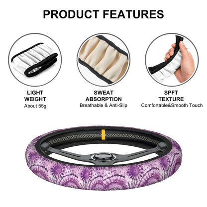 19 Tie Dye Designs, Rugged Auto Steering Wheel Cover - 15"