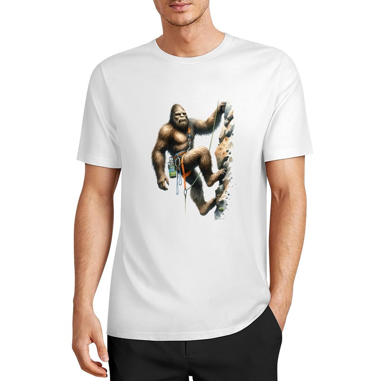 Bigfoot - Sasquatch Rock Climber Short Sleeve Cotton T-Shirt