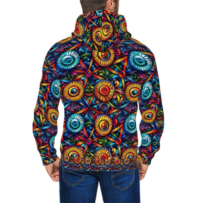 Psychedelic Designed Adult Zip Up Hoodie