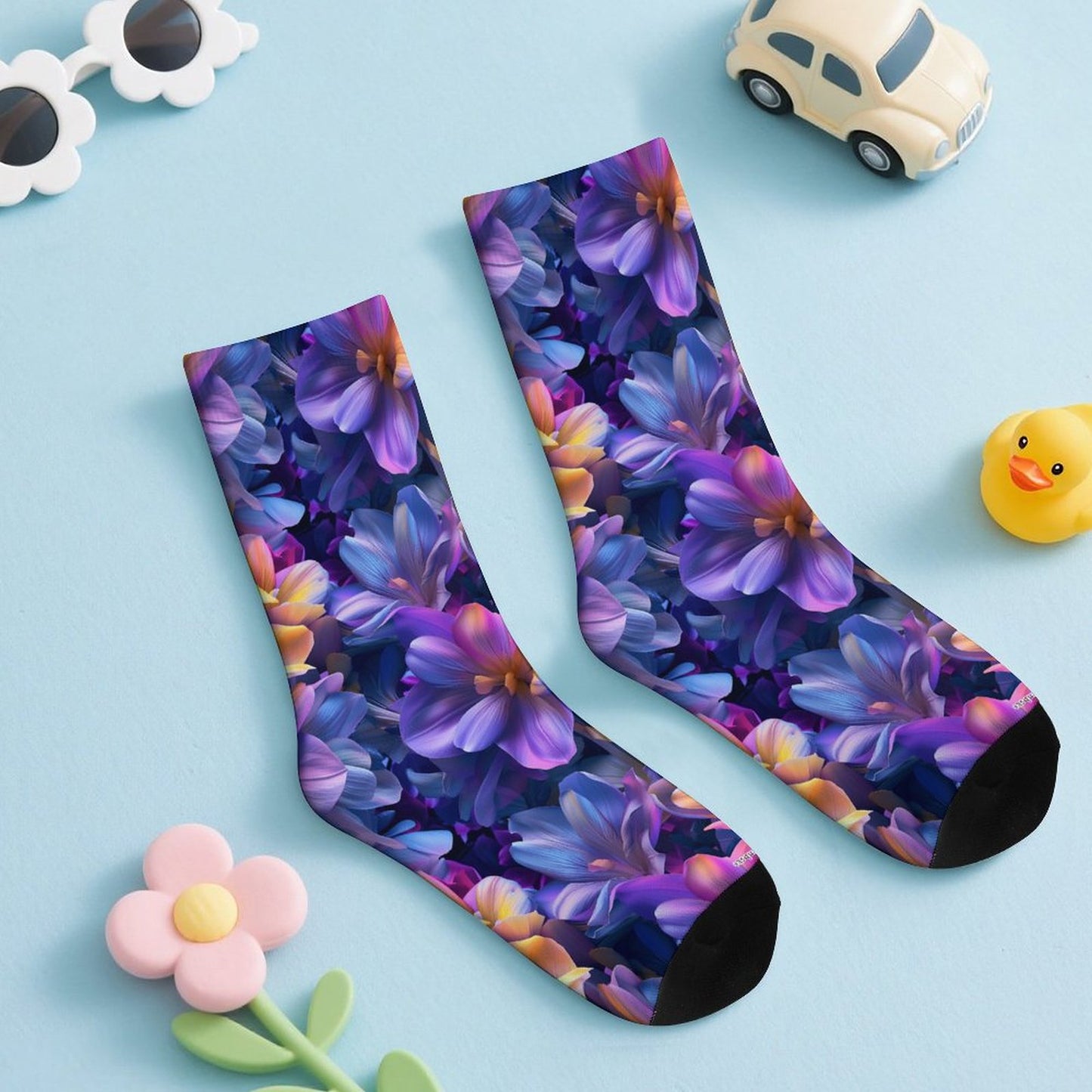 10 Flower Designs Children’s Polyester Socks