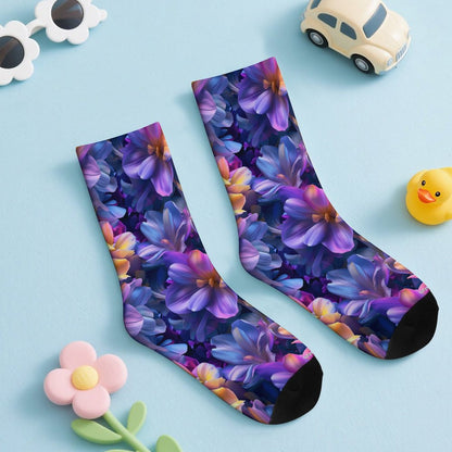 10 Flower Designs Children’s Polyester Socks