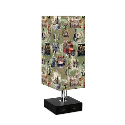 Zombie, Square Table Lamp with USB Ports, Charger