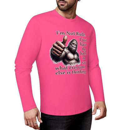 Bigfoot / Sasquatch "I'm Not Rude", Cotton Unisex Long Sleeve T-shirt