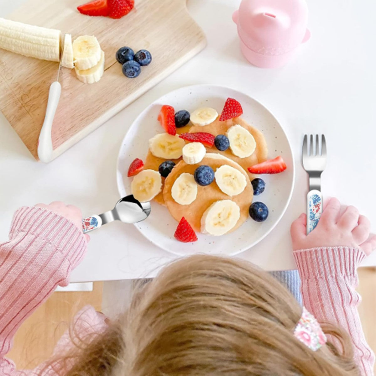 19 Tie-Dye Designs Kids Straight Handled Cutlery Set