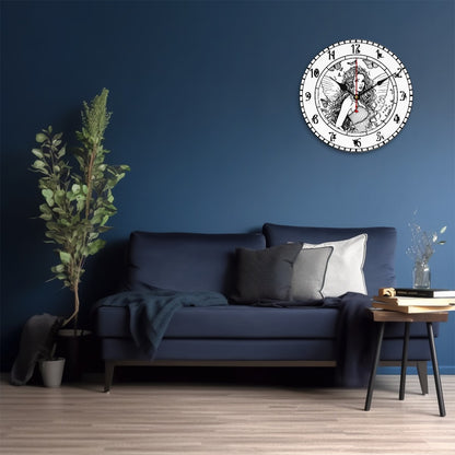 Fairy Themed, Round Wooden Wall Clock