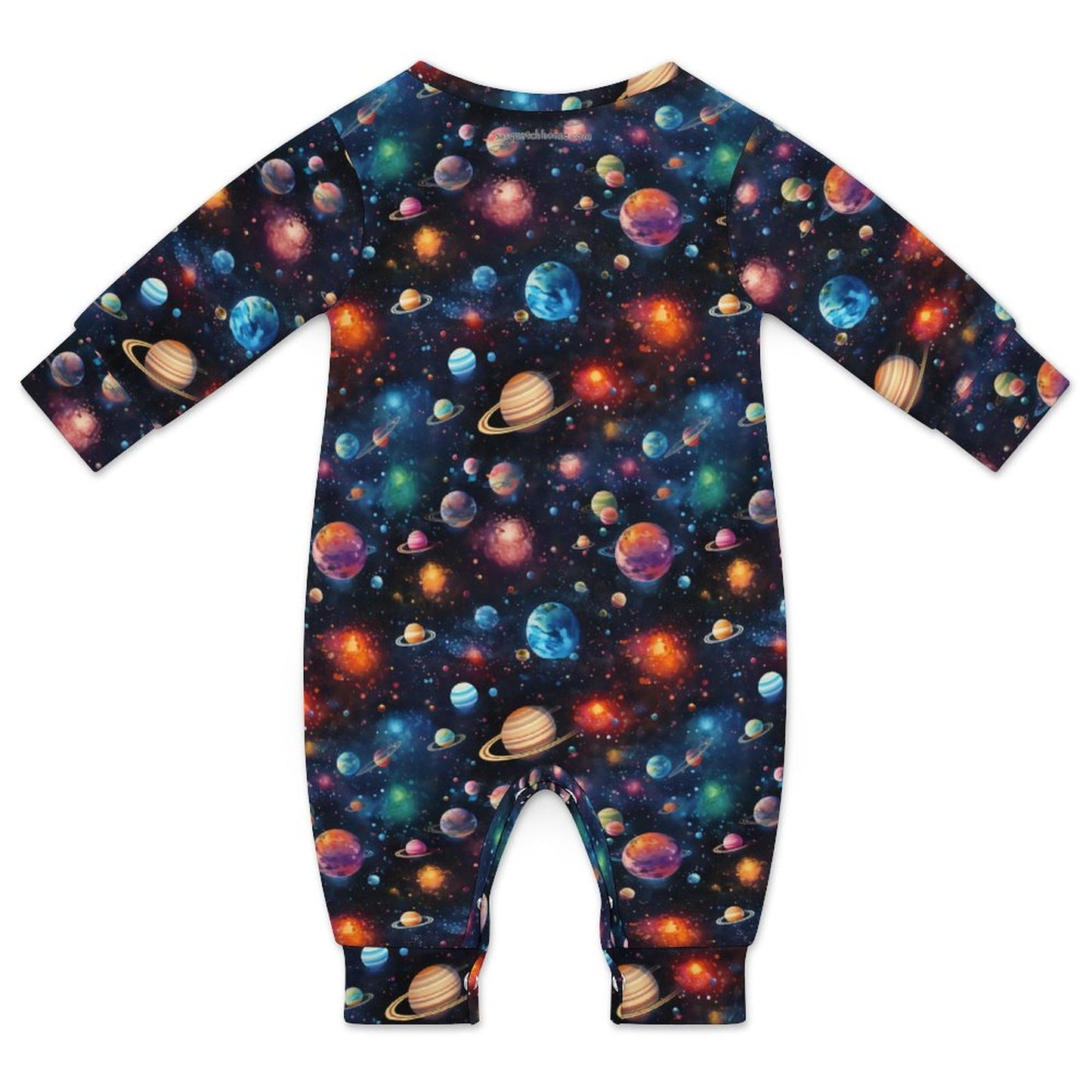 12 Galaxy / Outer Space, Long Sleeve Baby / Toddler Romper, Faux Cotton