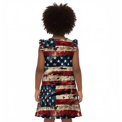 Baby Donald Trump "God bless..", Girl's Flutter Sleeve Nightgown