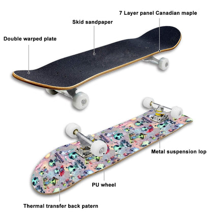 6 Alien Designs, High Density 7 Layer Skateboard, Made In USA