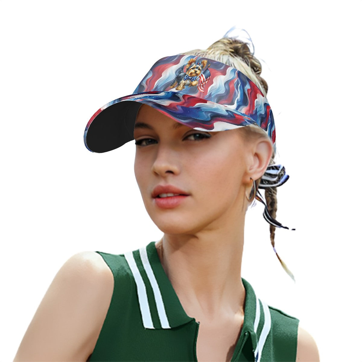 Patriot Dog / Puppy, Sun Visor Hat