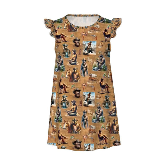 20 Bigfoot Sasquatch Designs, Girl's Flutter Sleeve Nightgown