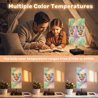 Fairy, Square Table Lamp with USB Ports, Charger