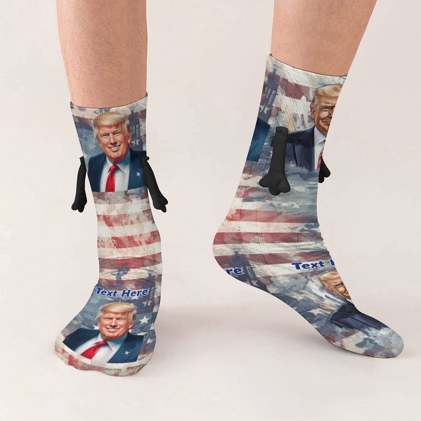 Donald Trump Magnetic Holding Hands Funny Socks – PERSONALIZE FREE