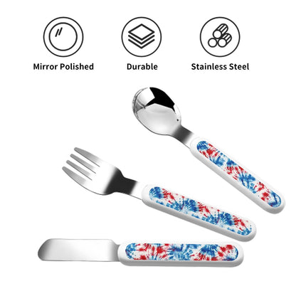 19 Tie-Dye Designs Kids Straight Handled Cutlery Set