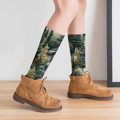 Bigfoot / Sasquatch LOVE, 15.5 Inch Tube Socks