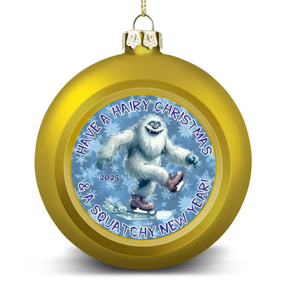 Yeti, "Have a Hairy Christmas..", Christmas Ball Ornaments