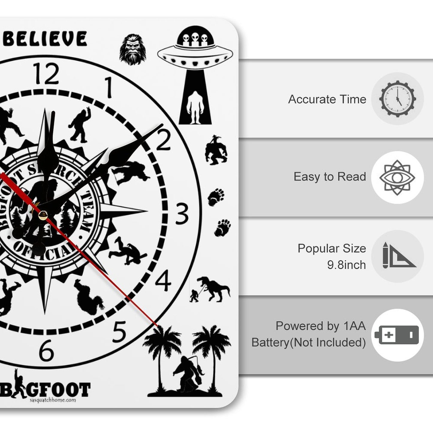 Bigfoot Sasquatch Square Wall Clock