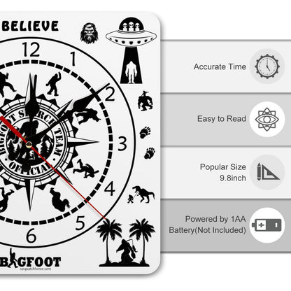 Bigfoot Sasquatch Square Wall Clock