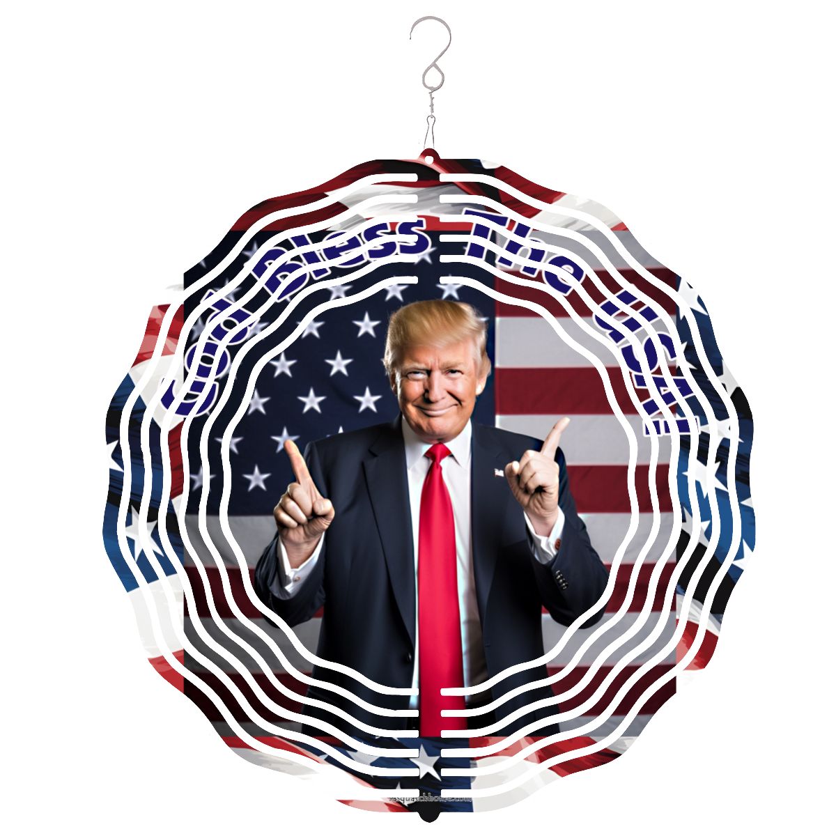 Donald Trump, US Made Hanging Metal 3D Wind Spinner, Ornament