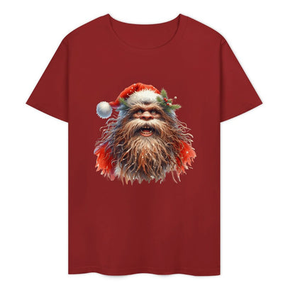Bigfoot - Sasquatch Santa Short Sleeve Cotton T-Shirt