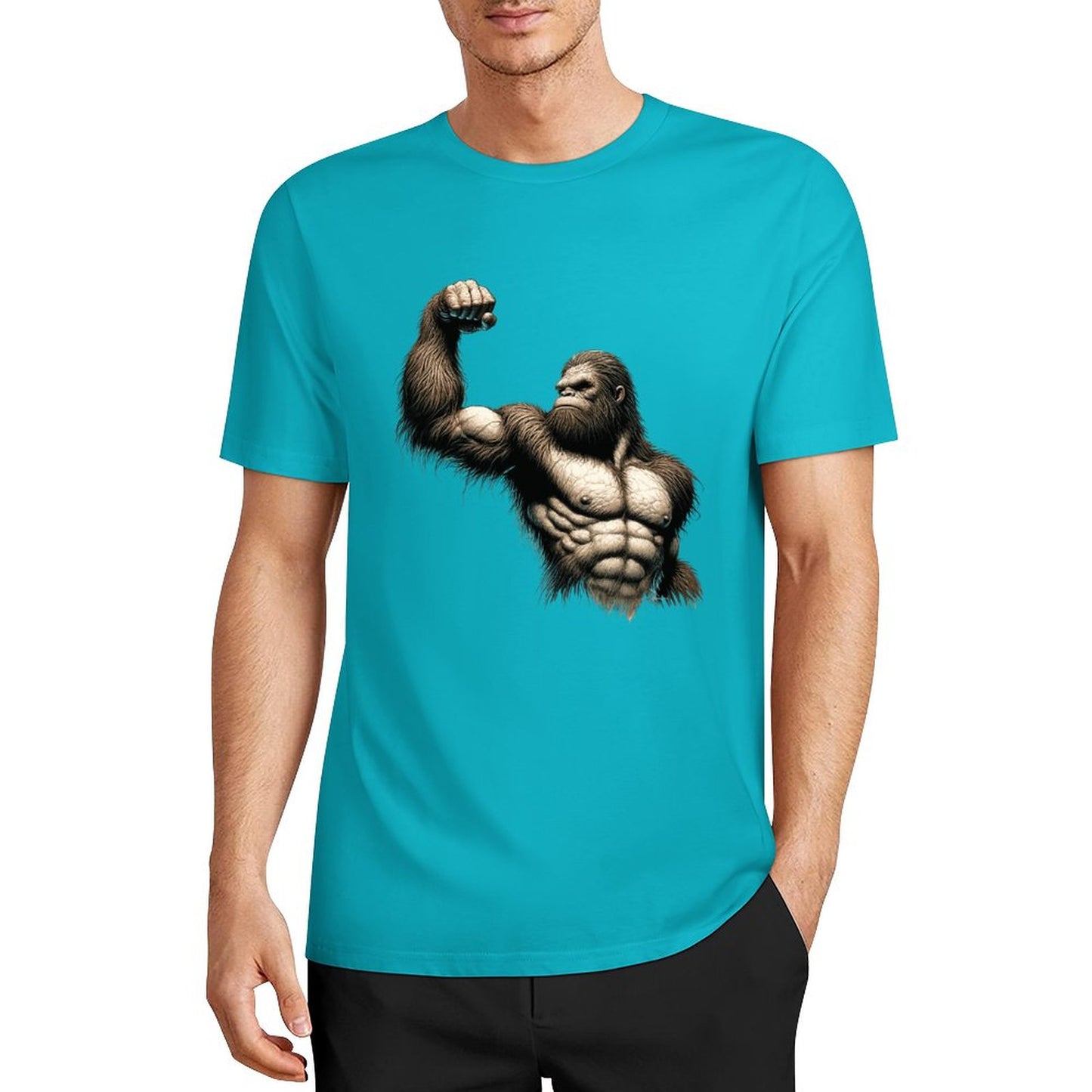 Bigfoot - Sasquatch Muscle Short Sleeve Cotton T-Shirt