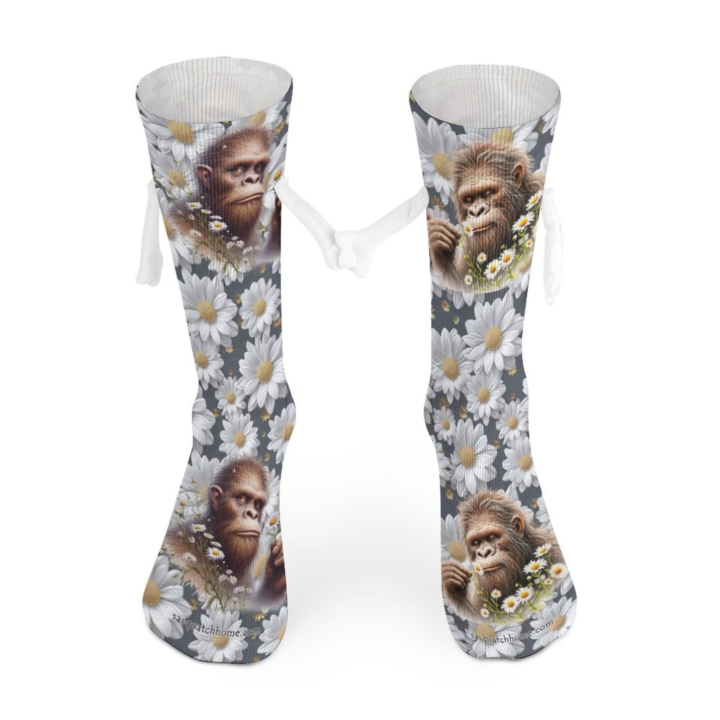 Bigfoot Daisies Magnetic Holding Hands Funny Socks – PERSONALIZE FREE