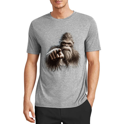 Bigfoot - Sasquatch Pointing Short Sleeve Cotton T-Shirt
