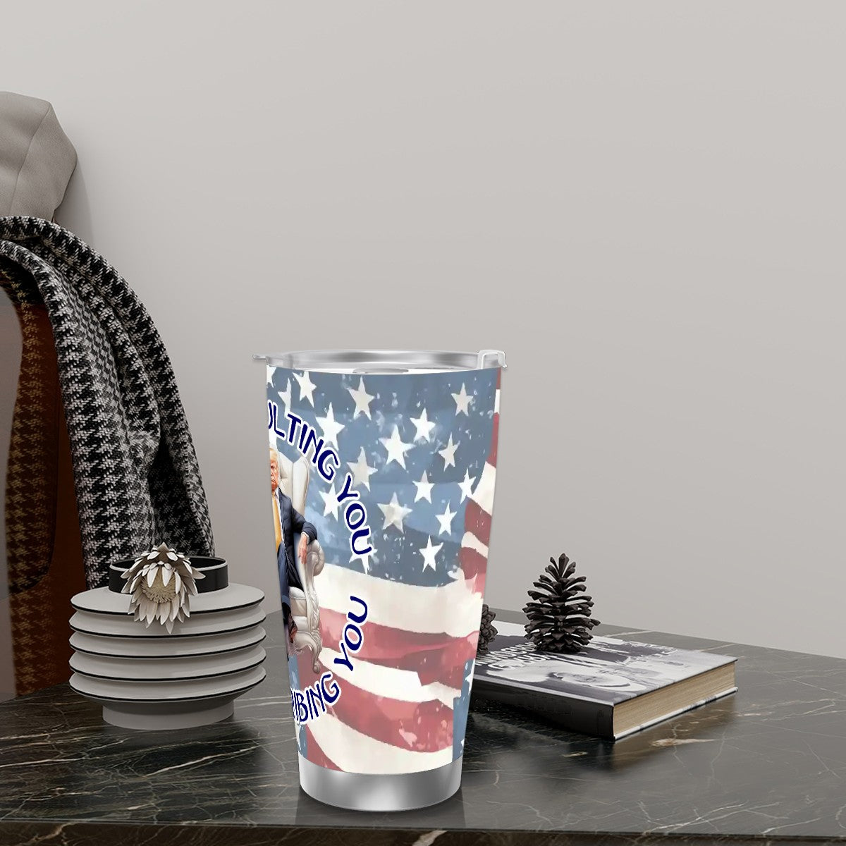 Donald Trump, 20 oz Travel Coffee Mug w/ Straw & Brush Options