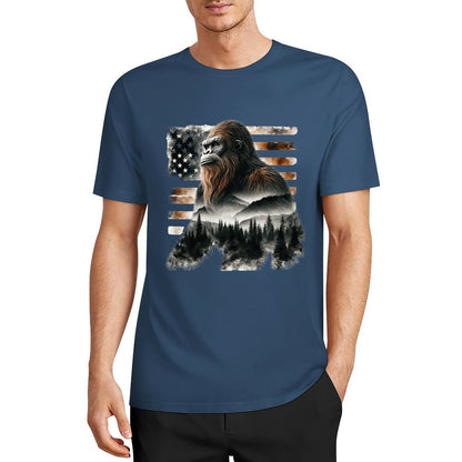 Bigfoot - Sasquatch Scenery Cotton Unisex Long Sleeve T-shirt