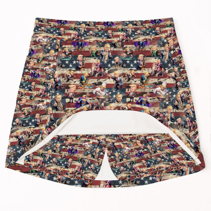 10 Donald Trump Designs, Women’s Milk Silk Sports Skorts with Pockets