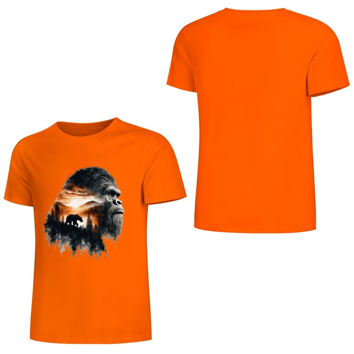 Bigfoot - Sasquatch Scenery Short Sleeve Cotton T-Shirt