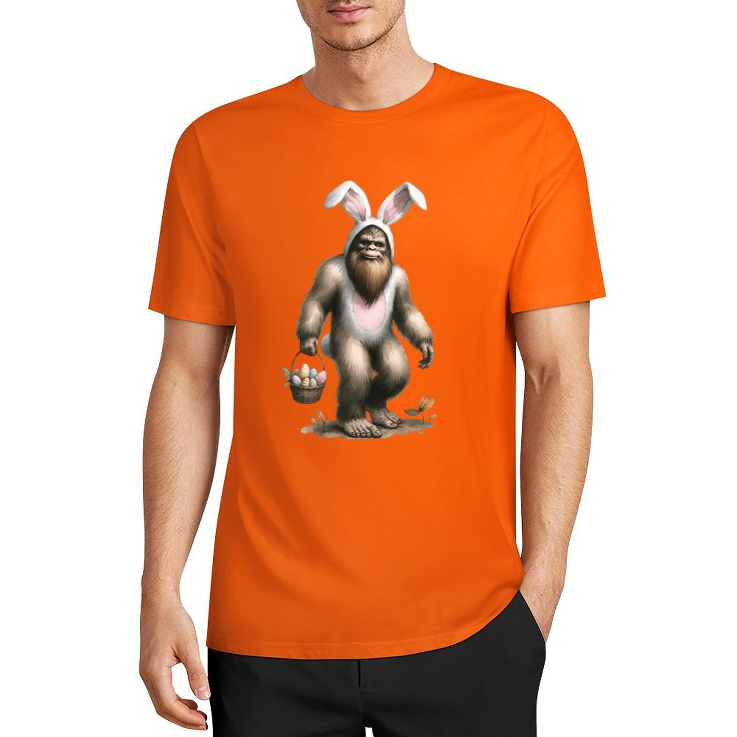 Bigfoot - Sasquatch Easter Bunny Short Sleeve Cotton T-Shirt