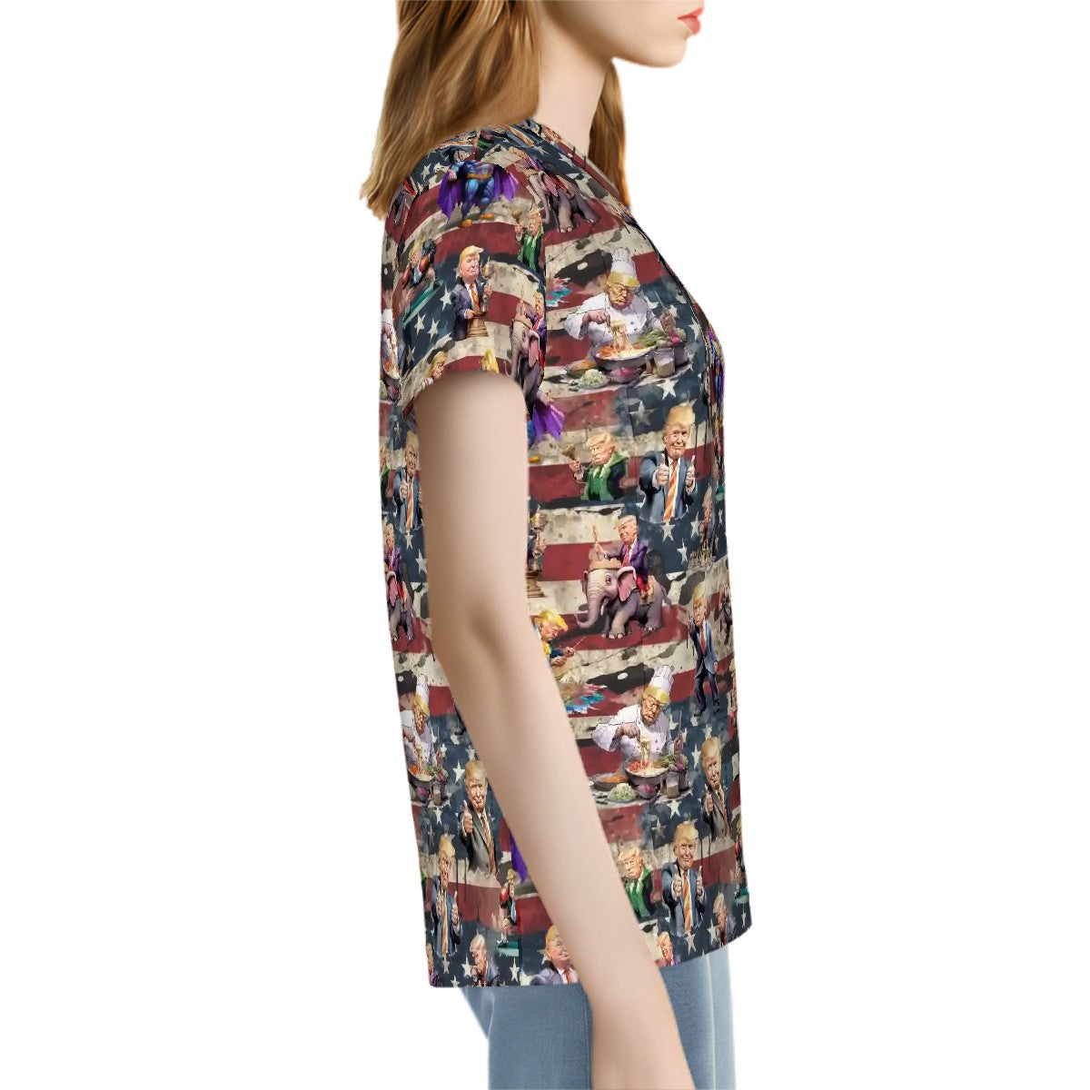 20 Donald Trump Design, Women’s Polyester Short Sleeve T-Shirts - Many Designs