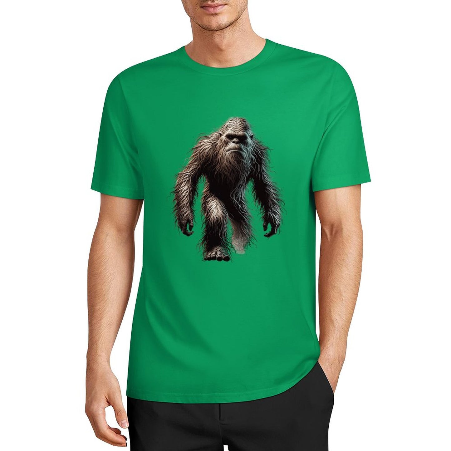 Bigfoot - Sasquatch Walking Short Sleeve Cotton T-Shirt