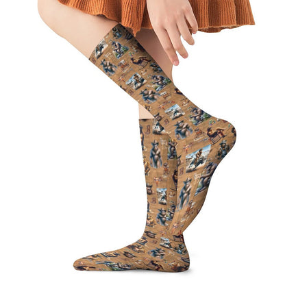 20 Bigfoot / Sasquatch Designs, 15.5 Inch Tube Socks