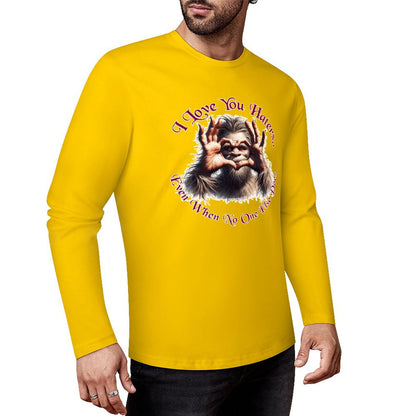 Bigfoot - Sasquatch "I love you.", Cotton Unisex Long Sleeve T-shirt