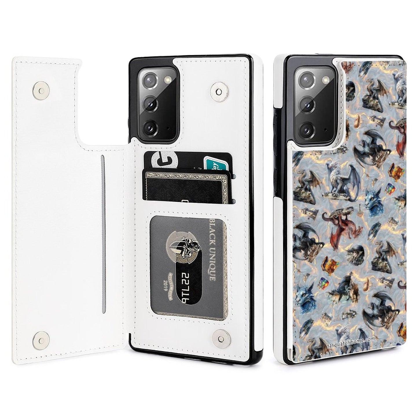 Flip Phone Case / wallet for Samsung Note20 Series- Misc Designs, dragons, smurfs, zombies
