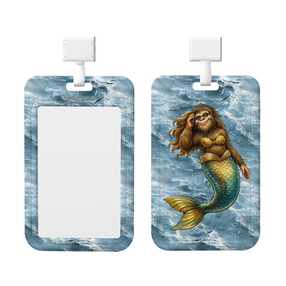Mermaid Sasquatch, Bigfoot, Durable Double Sided Badge Holder