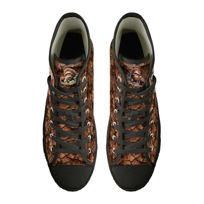 Female Bigfoot Sasquatch, Women's High Top Canvas Shoes