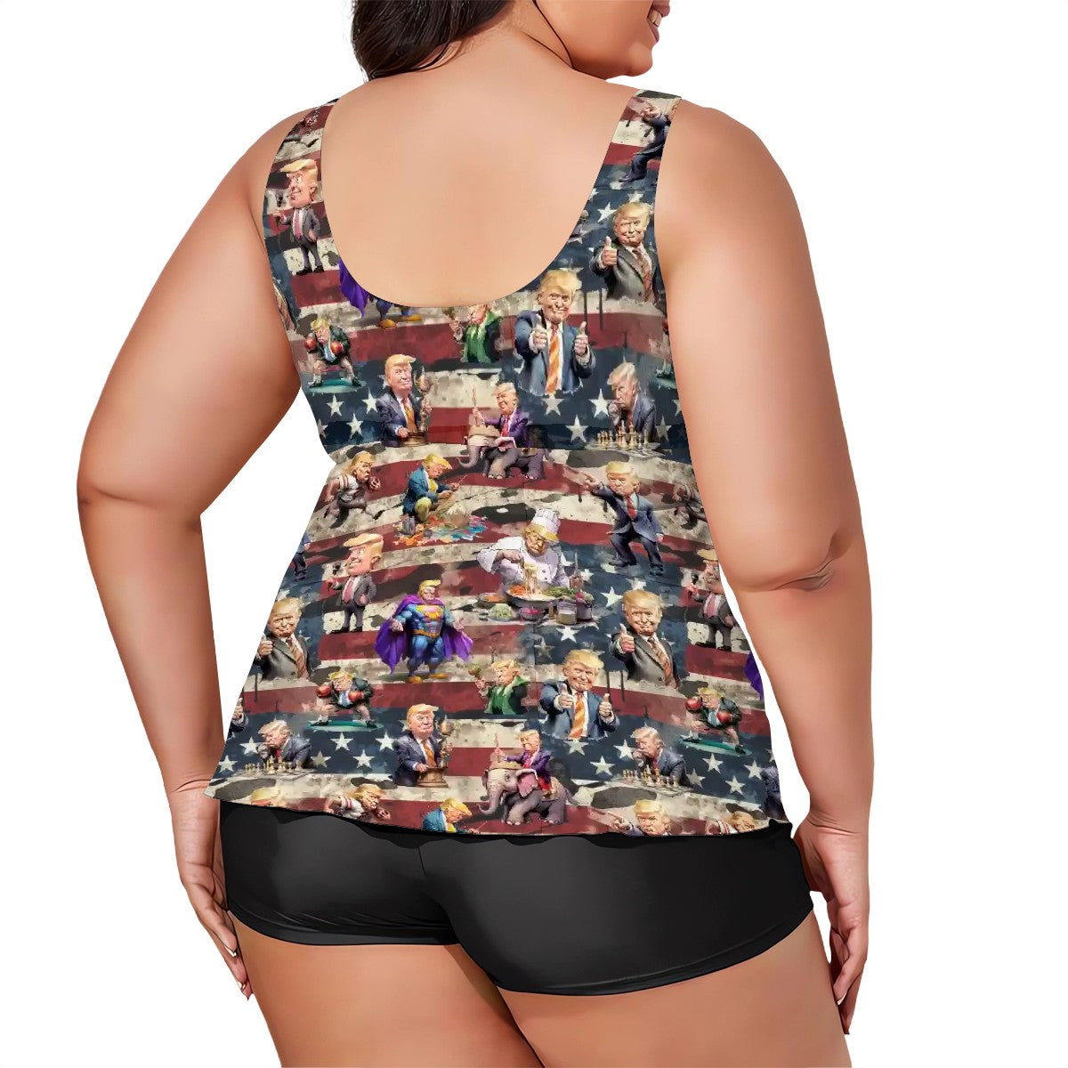 10 Donald Trump Designs, Plus Sized Women’s Two Piece Tankini Swimsuit