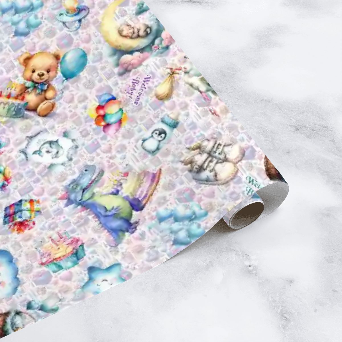 "Welcome Baby", Baby Shower Gift Wrap, 3 Pack Gift Wrapping Paper Sheets