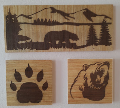 3 Piece "Bear" Art Board Set - 2 x 1