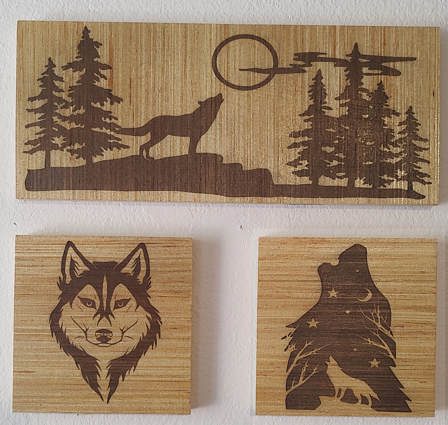 3 Piece "Wolf" Art Board Set - 2 x 1