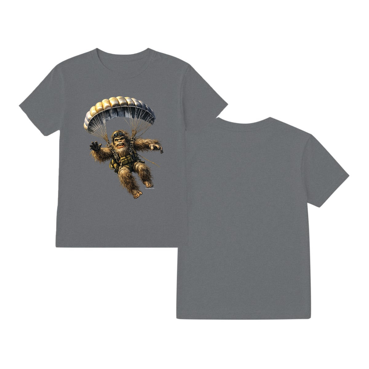 Bigfoot Sasquatch Paratrooper, Gildan 5000 T Shirt