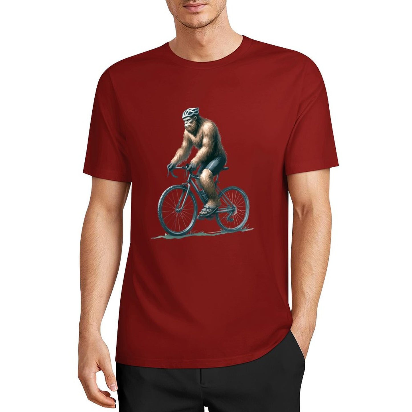 Bigfoot - Sasquatch Bicycle Short Sleeve Cotton T-Shirt