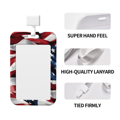 Patriotic Sasquatch Girl - Durable Double Sided Badge Holder