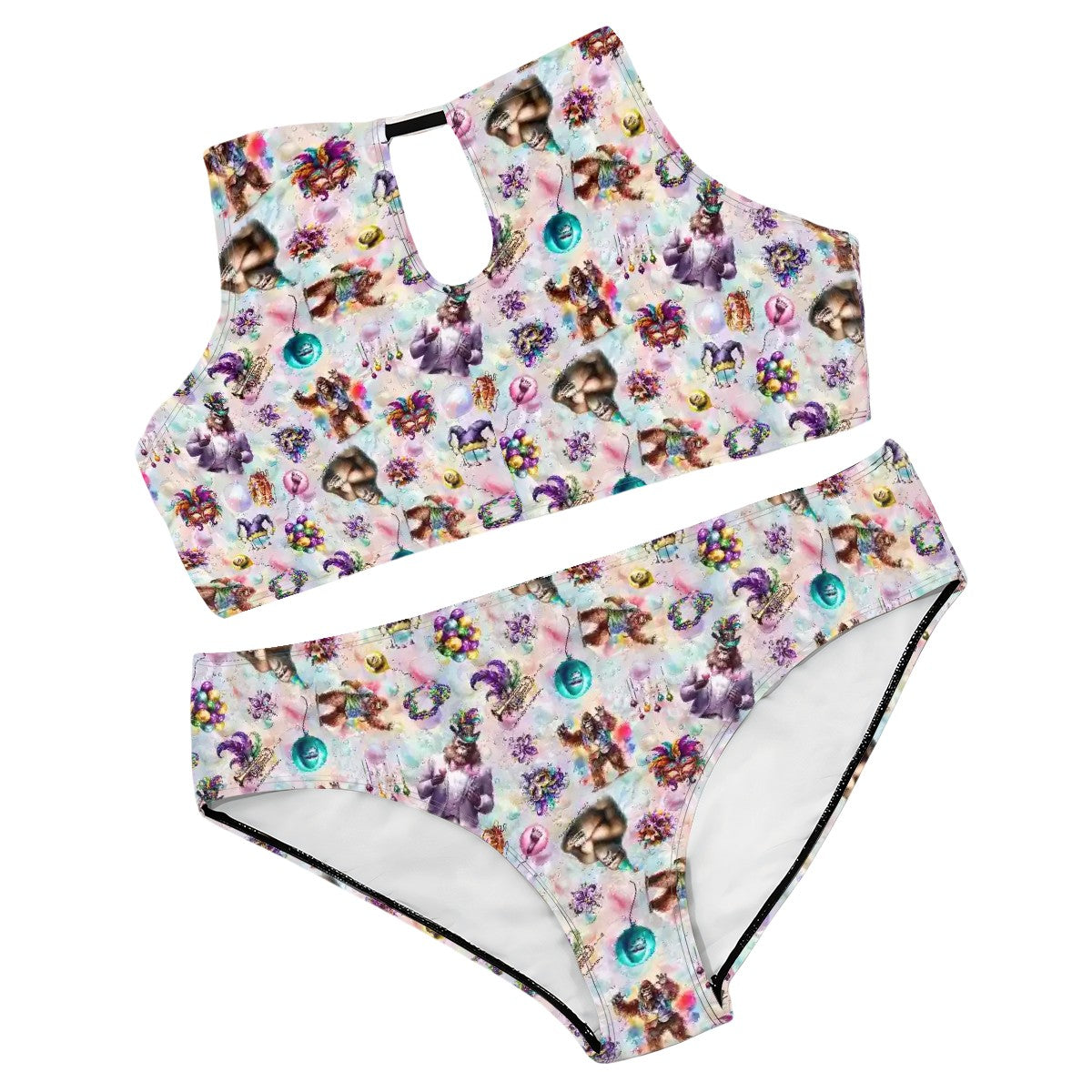 20 Bigfoot / Sasquatch Designs, Plus Size High-Waisted Bikini Customized Services