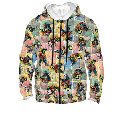 6 Awesome Alien Designs, Adult Zip Up Hoodie